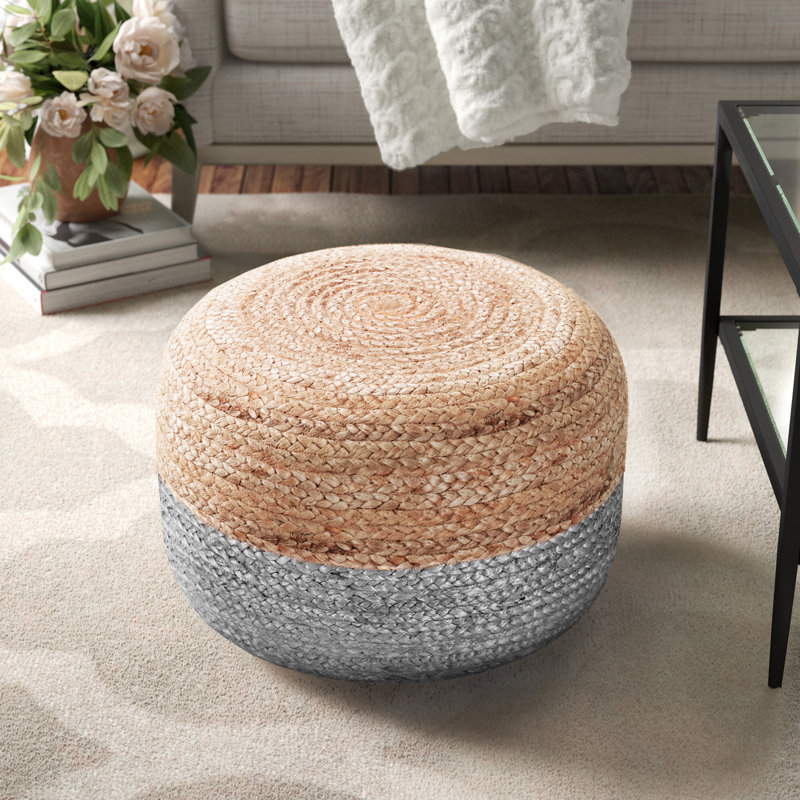 Rae 20" Round Striped Pouf Ottoman & Reviews Joss & Main